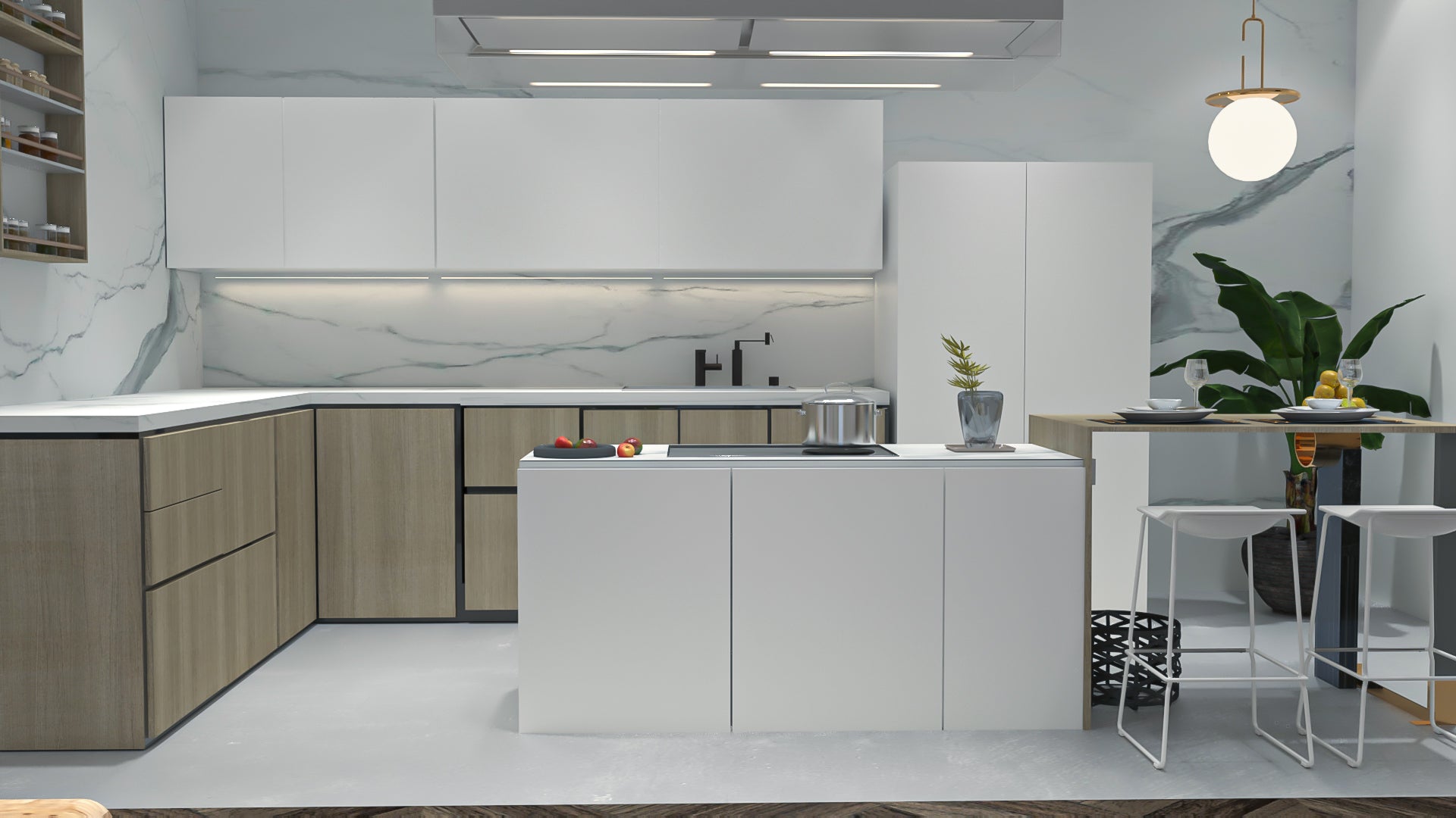 Modern Kitchen: "Modern kitchen design by MYR Design
