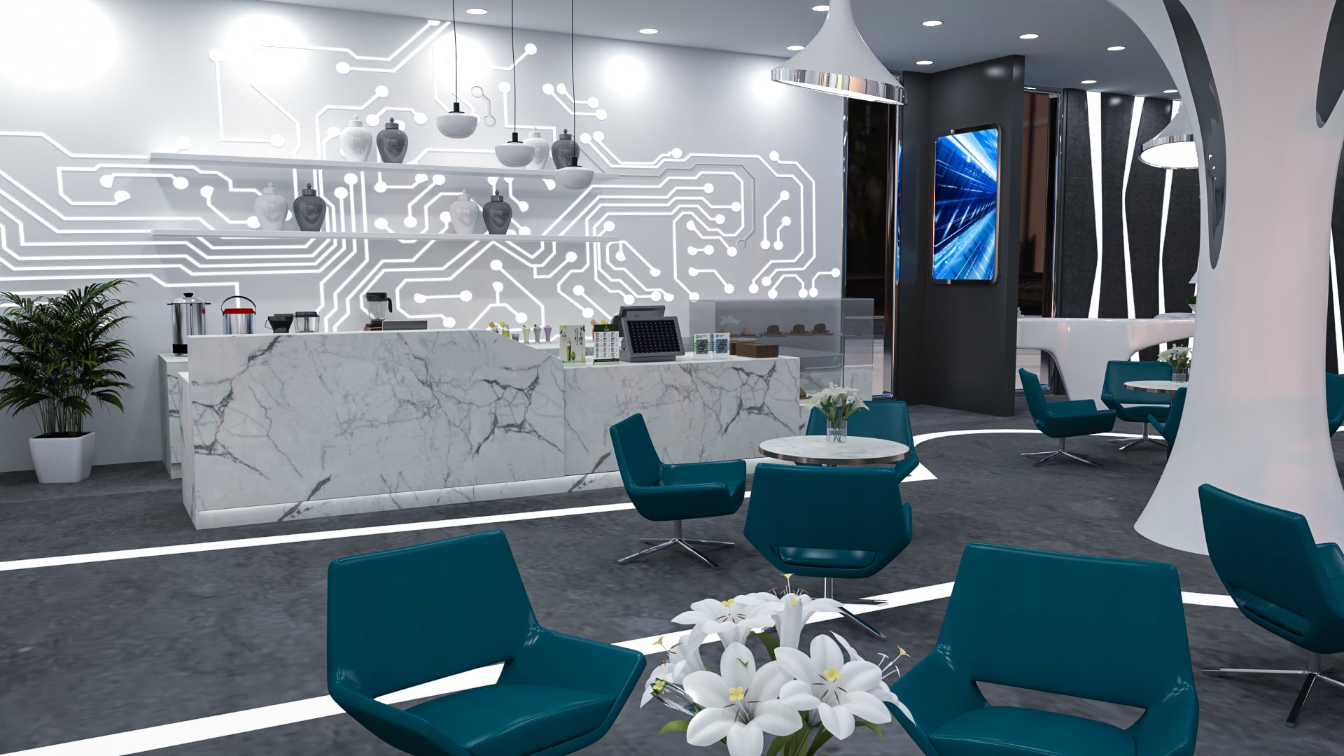 Futuristic Cafe
